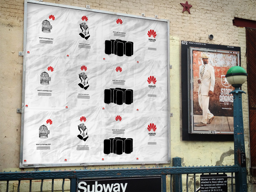 huawei mobile marketing   Street guerrilla poster campaign