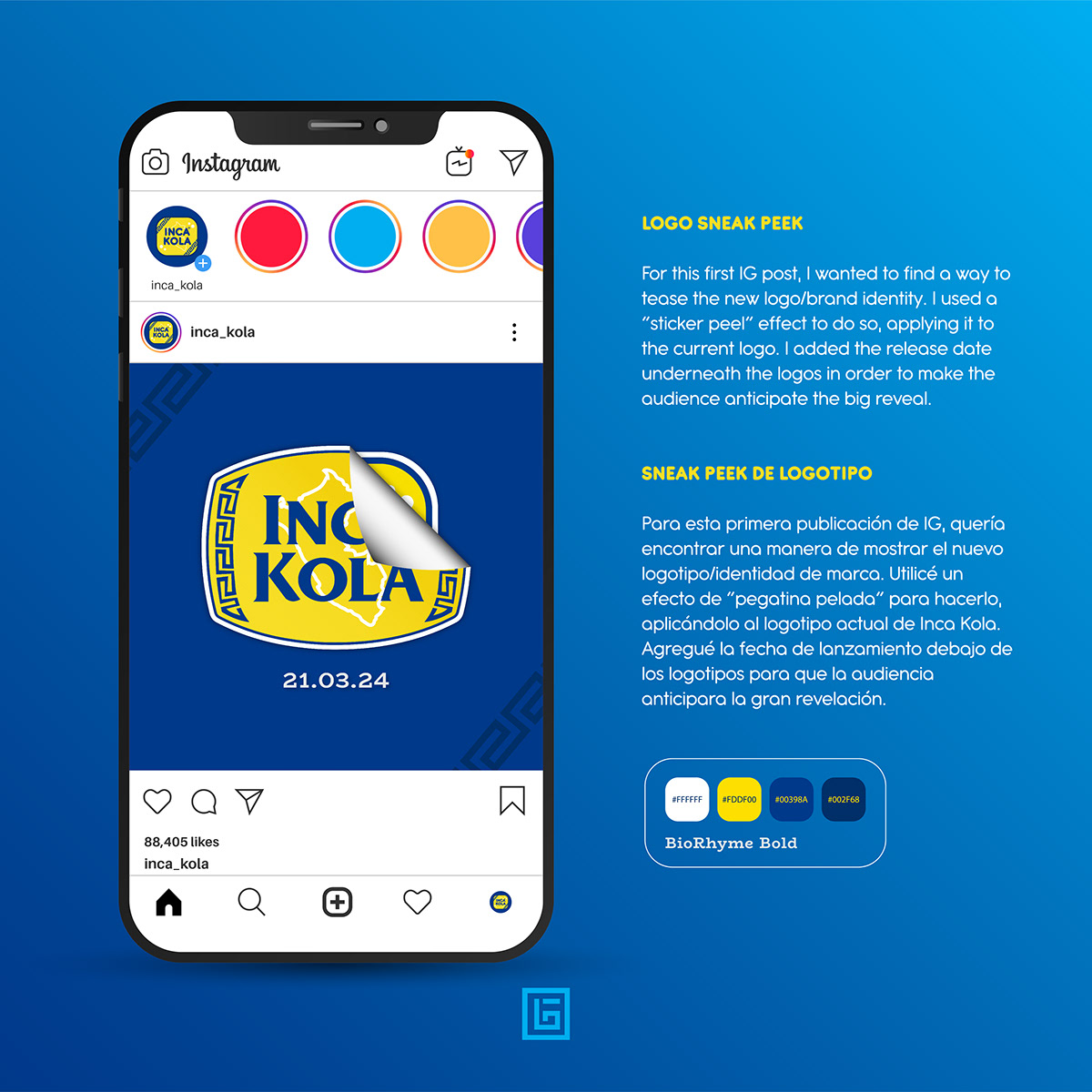 brand identity inca kola Social Media Design instagram social media campaign peru redesign graphic design  Style Guide Instagram campaign