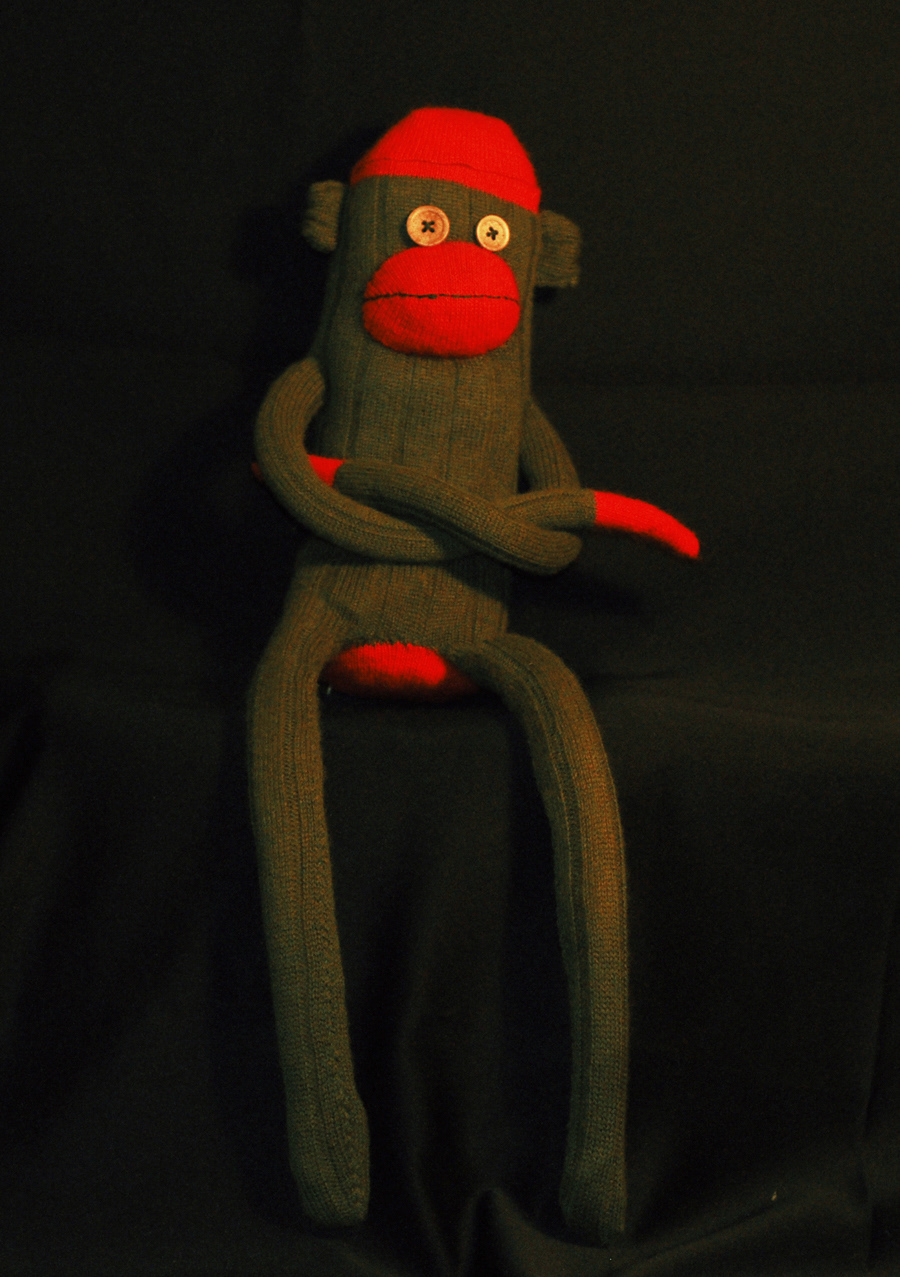 sock monkey puppet toy