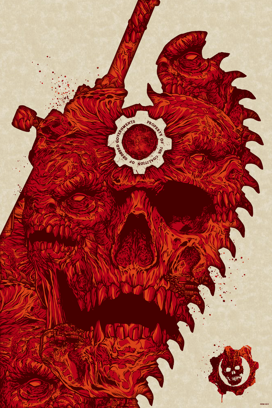 Gears of War Video Games poster screen print horror
