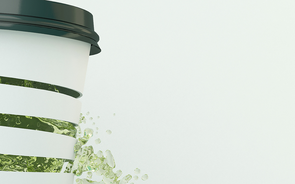 graphic design  graphic design commercial Paper Cup green tea ILLUSTRATION  3D