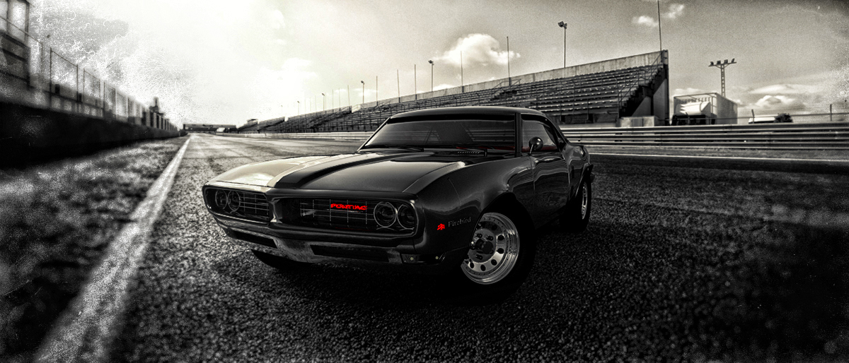Pontiac car firebird blackbird Classic classic car Racing track black