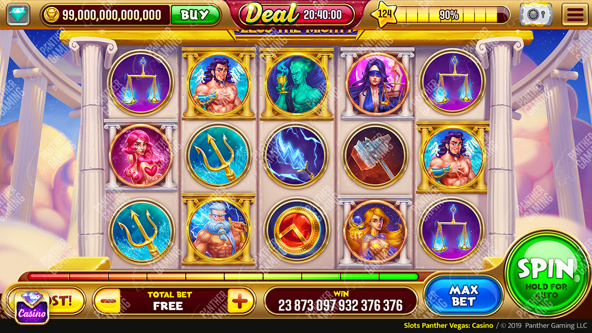 Zeus The Mighty zeus Slots gambling casino Las Vegas gold slot Character design  hayd