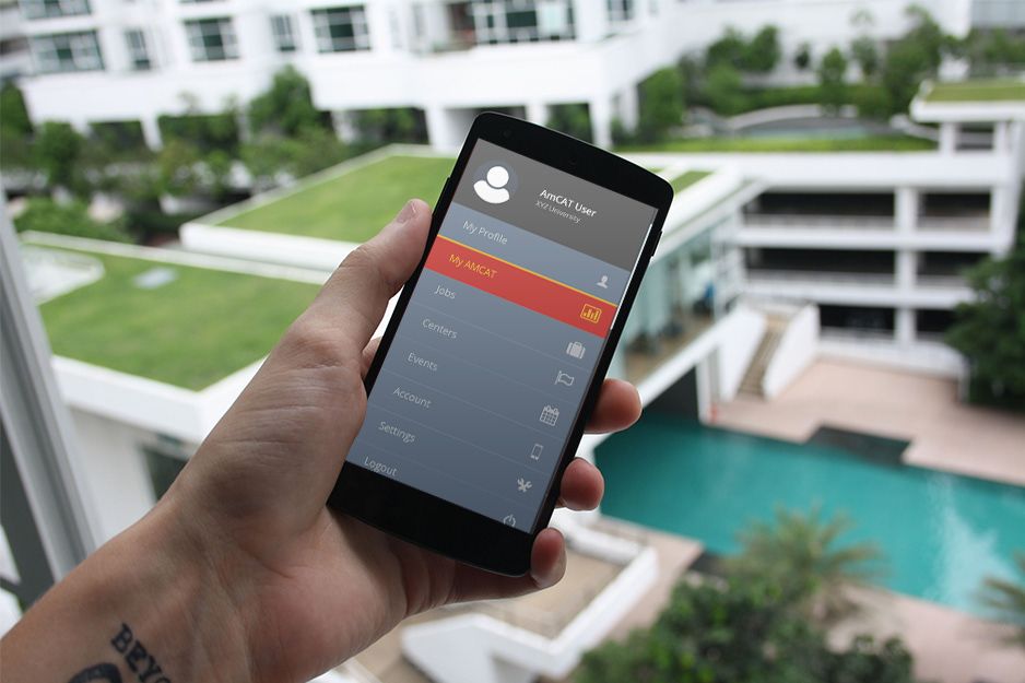 MyAMCAT online test Mobile app Android UI Usability POV