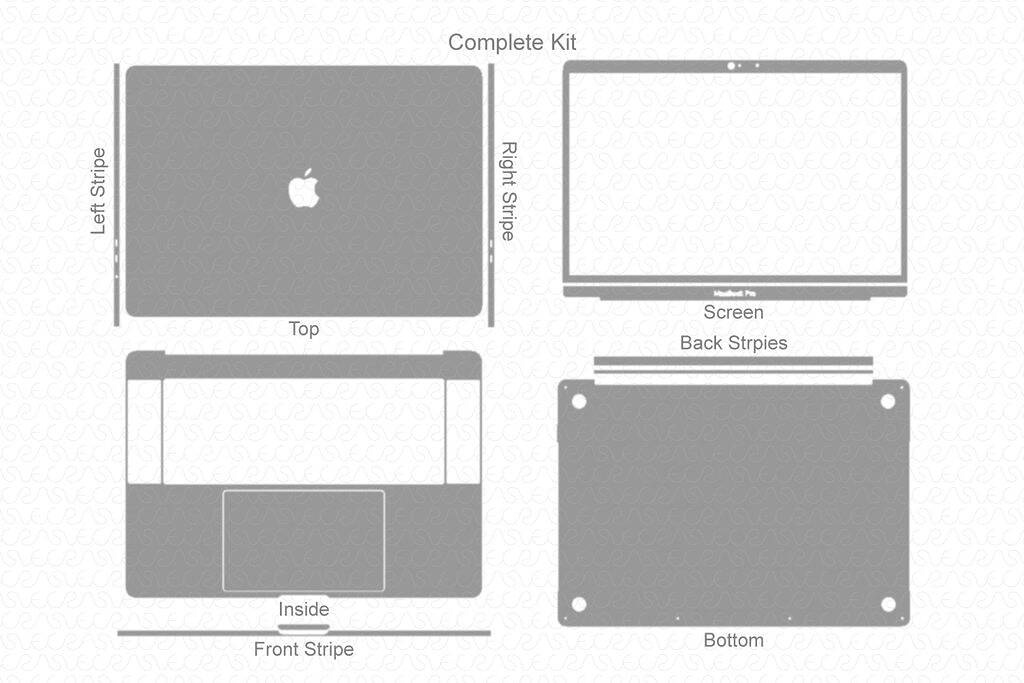 macbook skin template vector MacBook Pro 2” Touch Bar 2 Skin Template Cut File on Behance