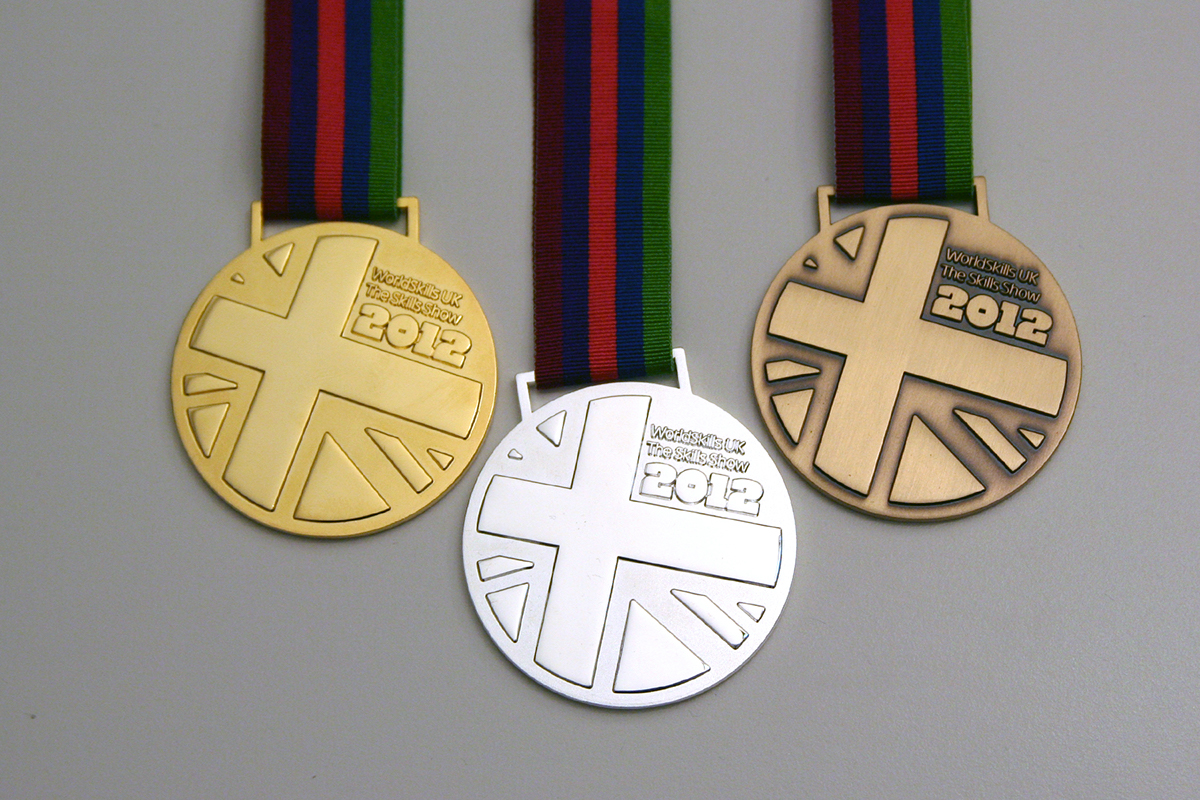 Medal medals gold silver bronze national Competition winners winner Finals medallion UK union jack Union flag