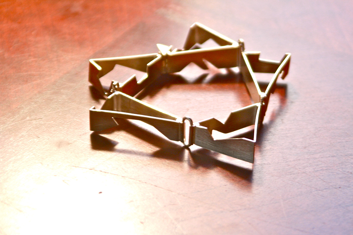 jewelry design geometry sterling silver Triangles bracelet bracelet design SCAD jewelry