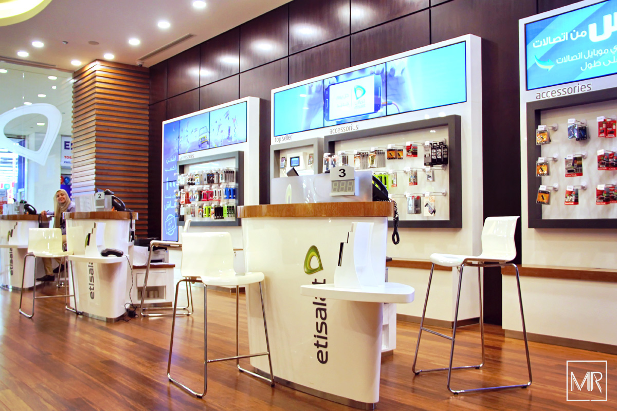Interior Retail Telecom etisalat egypt furniture concept shop design