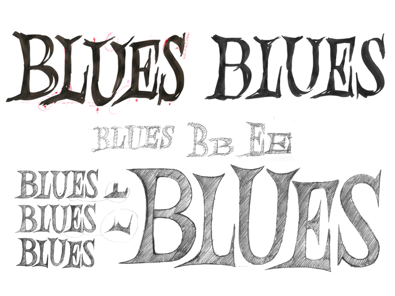lettering Custom Lettering customlettering brush 50s draw sketch color blue blues the story THE STORY the blues story