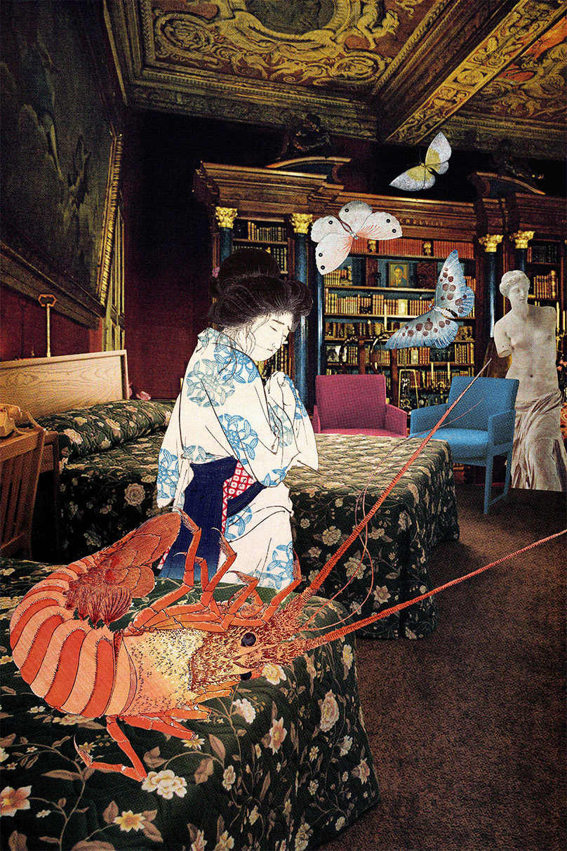 collage collage art Digital Collage fantasy japanese photomontage Retro surrealism trippy vintage