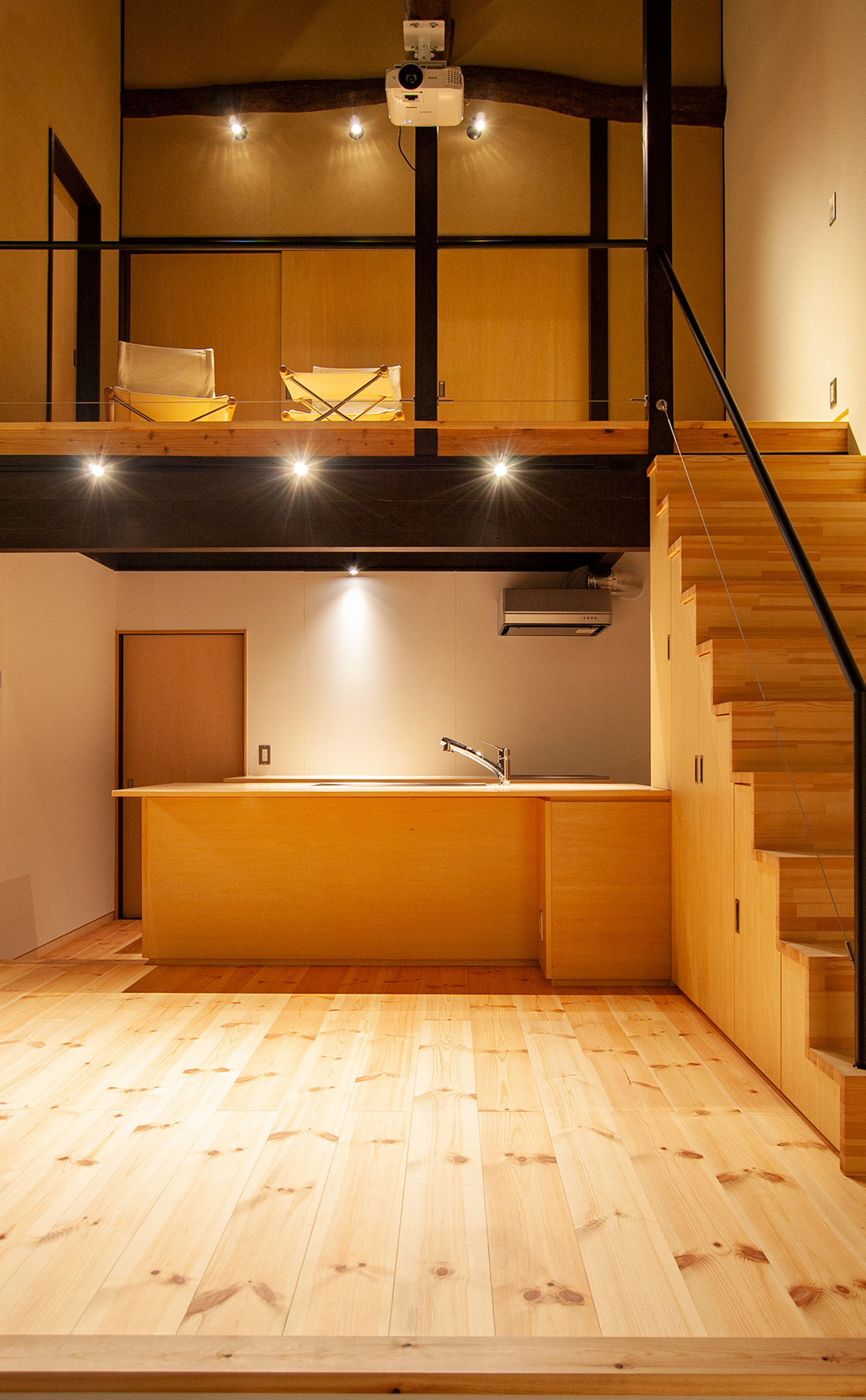 Arshitecture house Residence Interior design Staircase livingroom wooden renovation japan