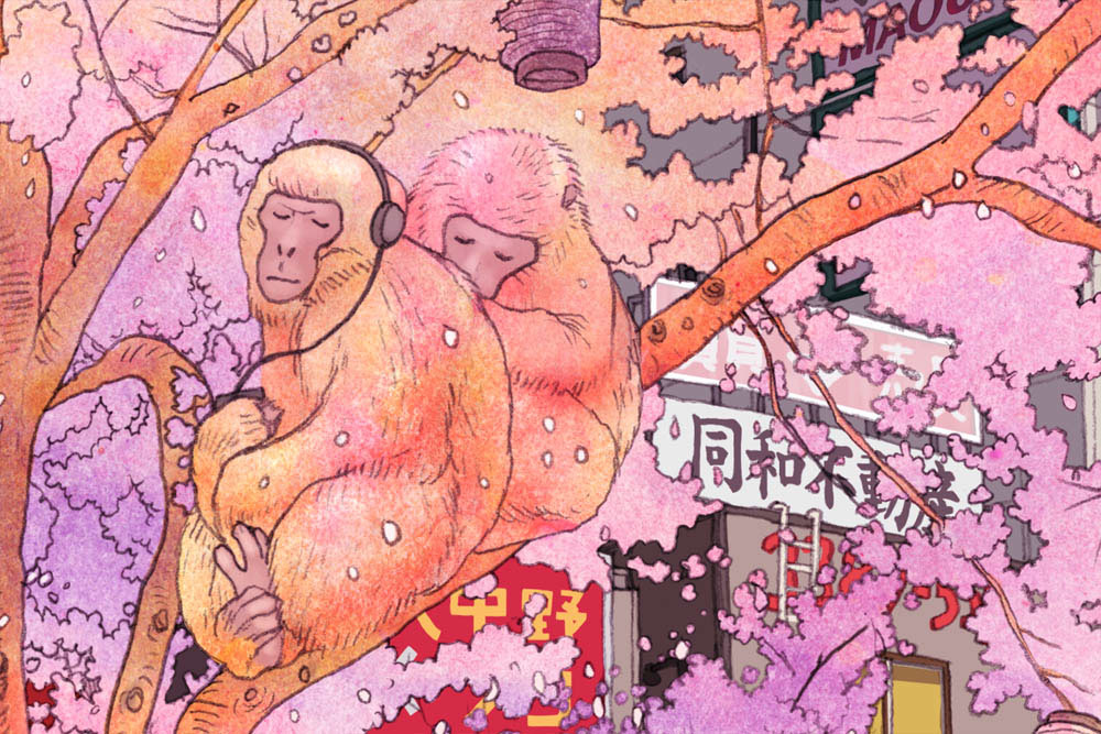 NAKANO Mural theAudience sakura Cherry Blossom panoramic digital print