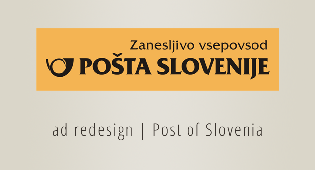ad redesign Pošta Slovenije Post of Slovenia post citylight A4 spread billboard yellow hug gratitude Love