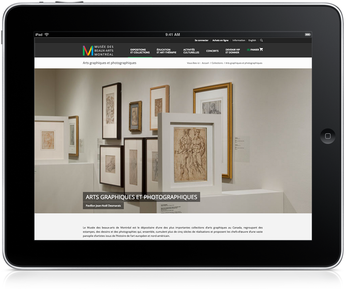 Montreal museum musée beaux-arts art Responsive Interface Web Responsive Design ui ux Responsive Interface Design Refonte redesign wordpress