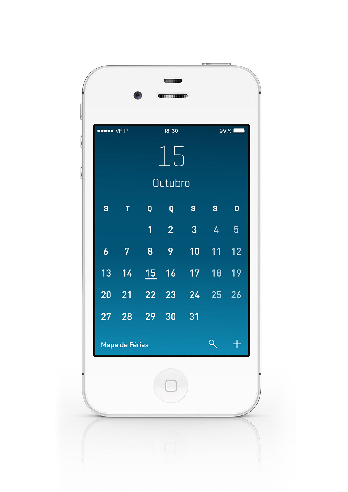 UI ux mobile apple ios app iphone user Interface Experience calendar vacation