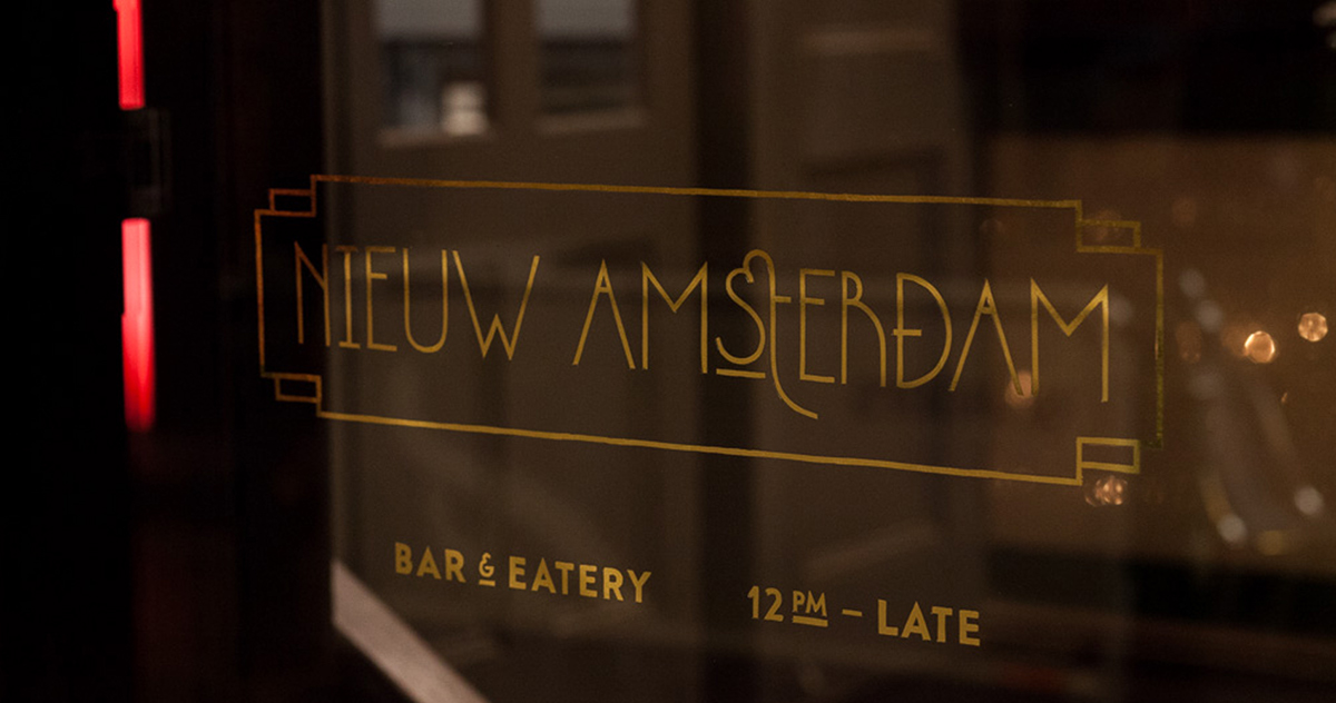Adobe Portfolio restaurant bar ID logo menu Signage laser etch eatery Melbourne gold leaf art deco black gold New York Food 