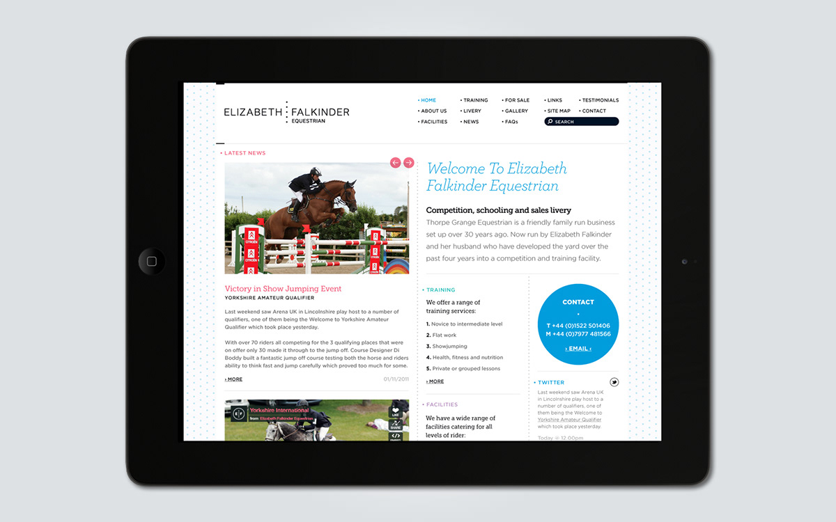 elizabeth falkinder  equestrian Identity Design  Website design  stationery