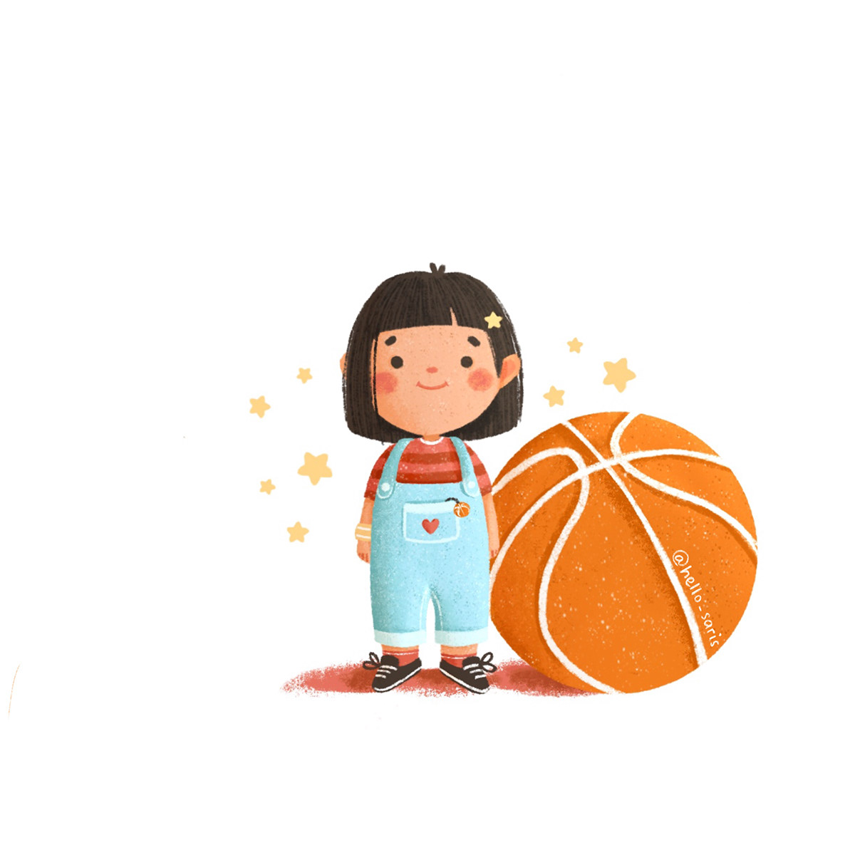 Illustration_baby playing basket