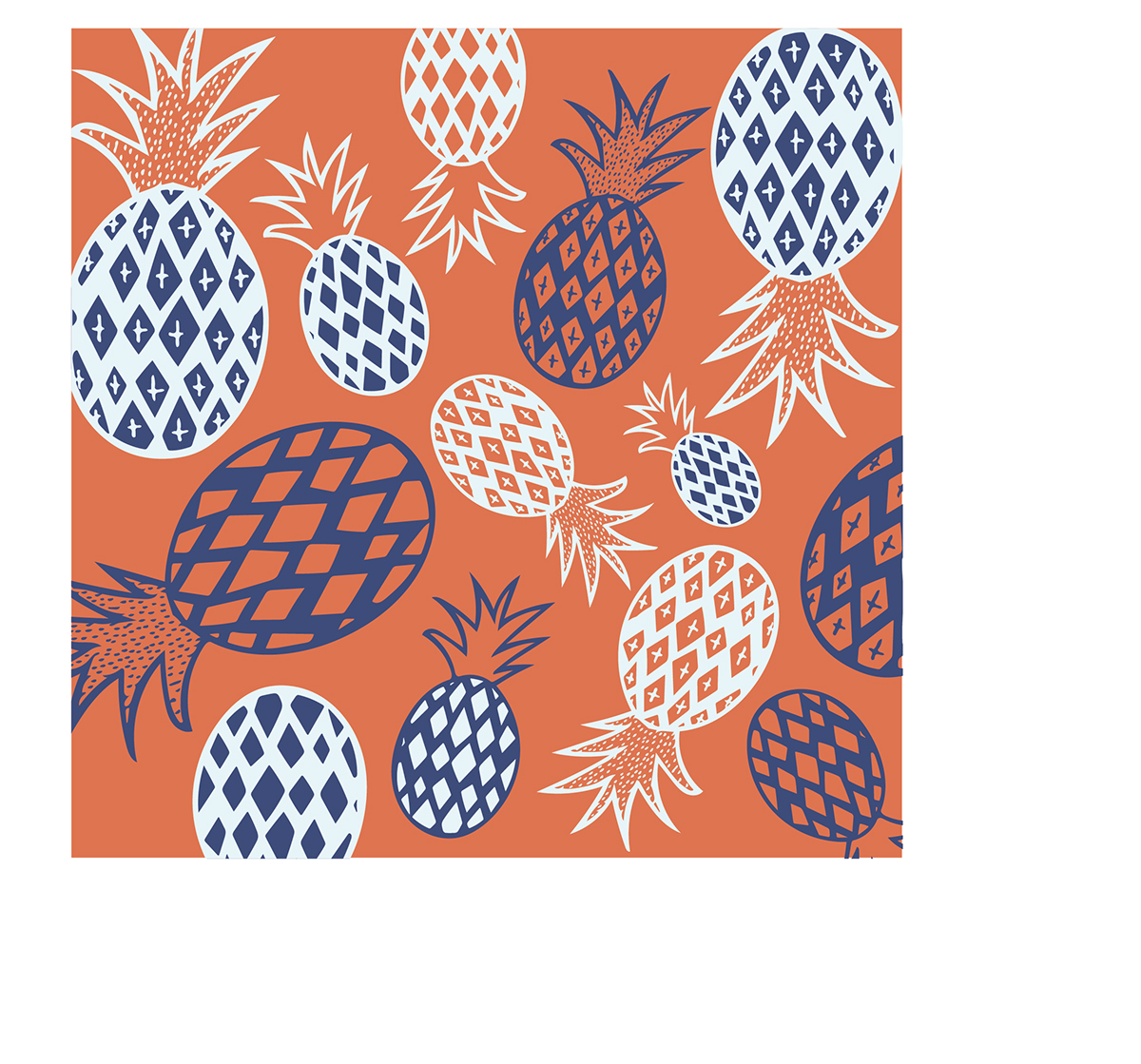 Pineapple graphic design  pattern colour adobe capture adobe illustrator sketch sharpie ILLUSTRATION 