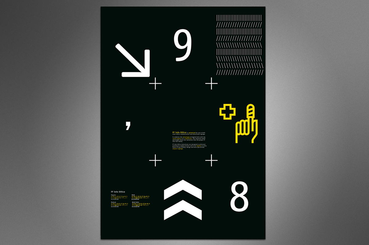 poster print type black White yellow font Typeface information design