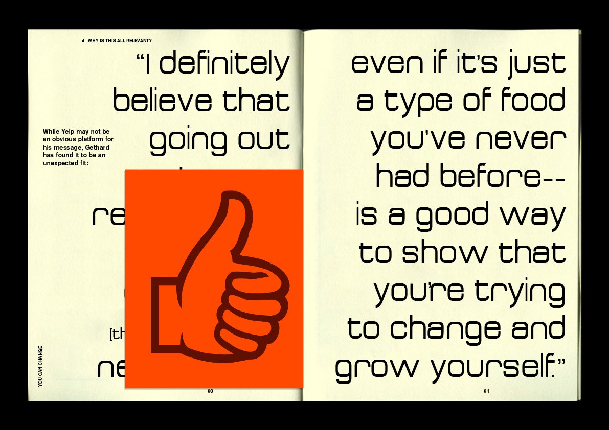 graphic design  Booklet Zine  flyer Internet Book Report profile typography   Yelp type