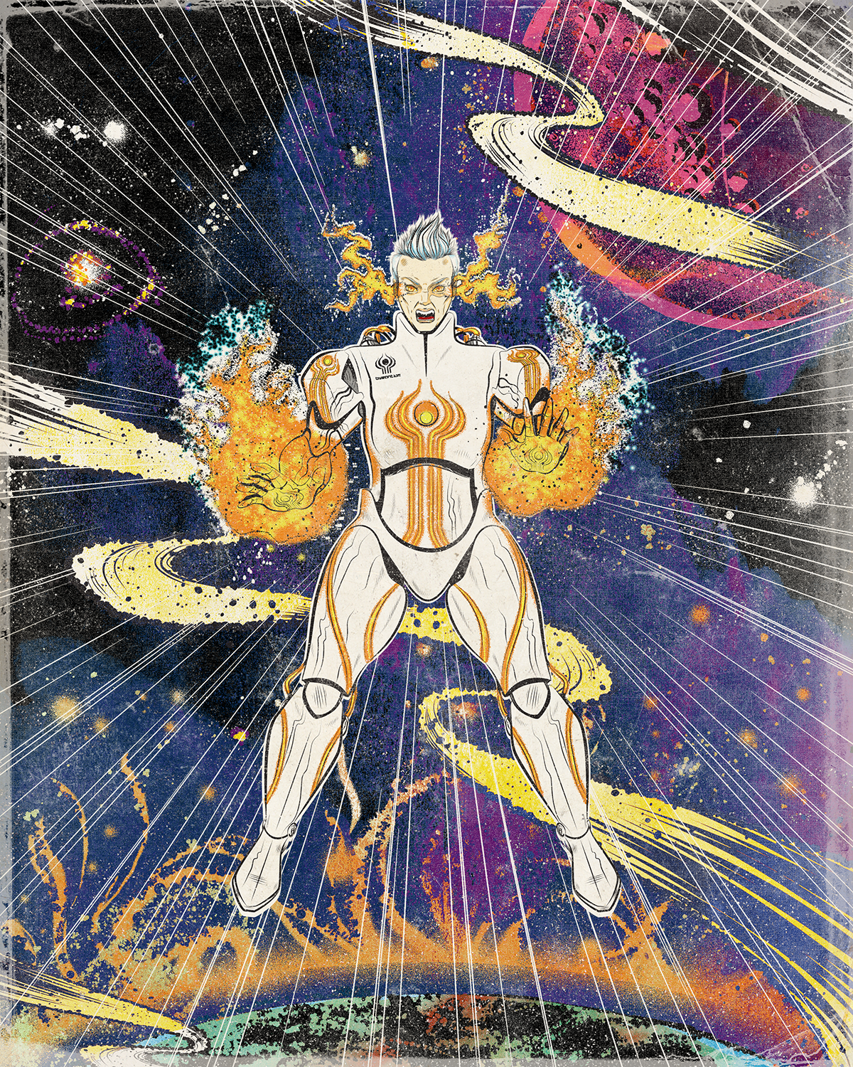 Byzantium cosmosis androgynous Space  epic opera galaxy mech suit astronaught comic graphic novel Anthology vector