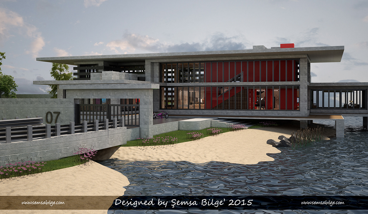 Semsa Bilge SemsaDesign Lakeside design 3D Project rendering modelling