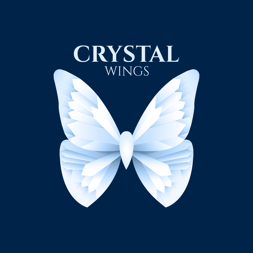 blue butterfly crystal design diamond  Logo Design luxury