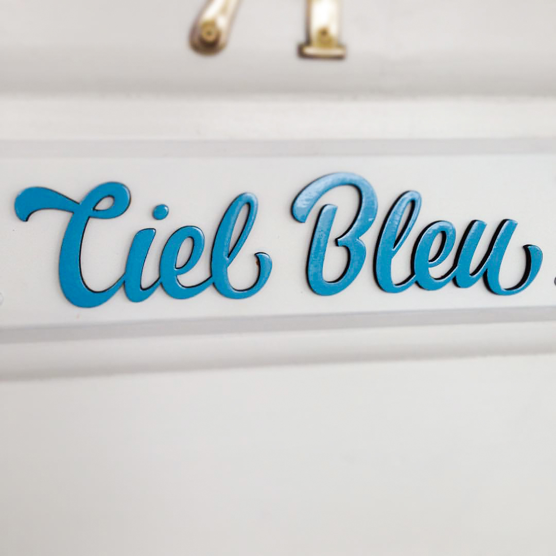 ciel bleu house nameplate type design Custom Lettering