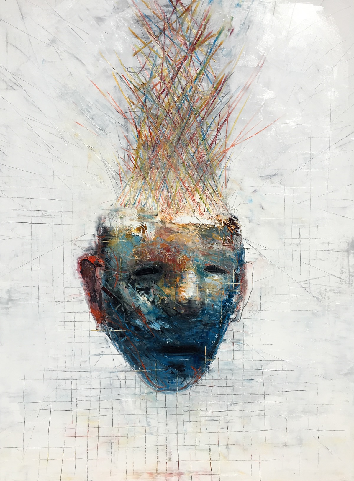 oil canvas abstract head figurative contemporaryart energy primitive