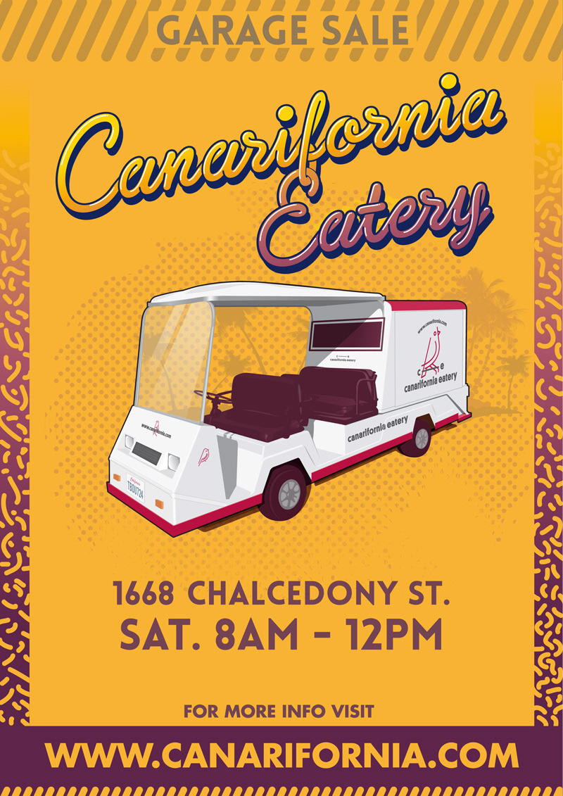 canary traditional Food  California foodtruck poster flyer Mojo Canarian canarias lettering canarifornia