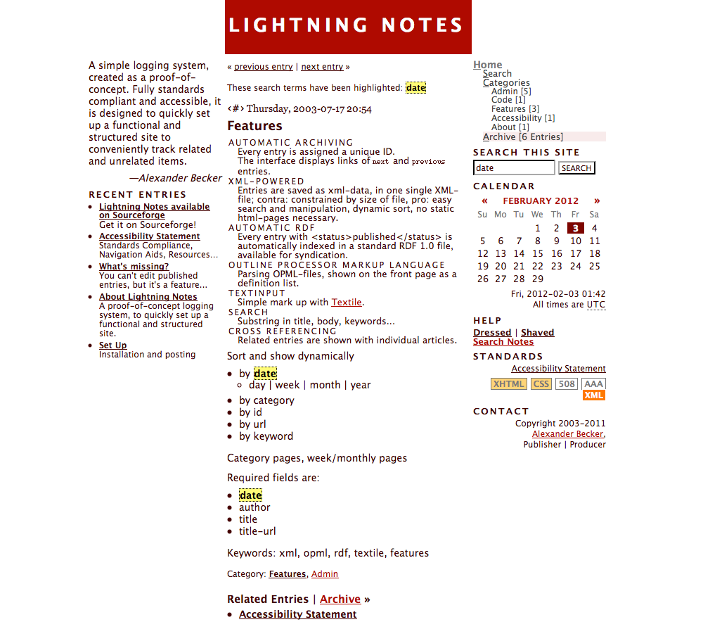 lightning notes php rdf code blogging  cms xml Education
