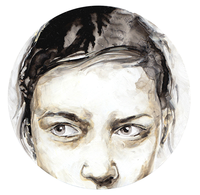 portrait acrylic ink