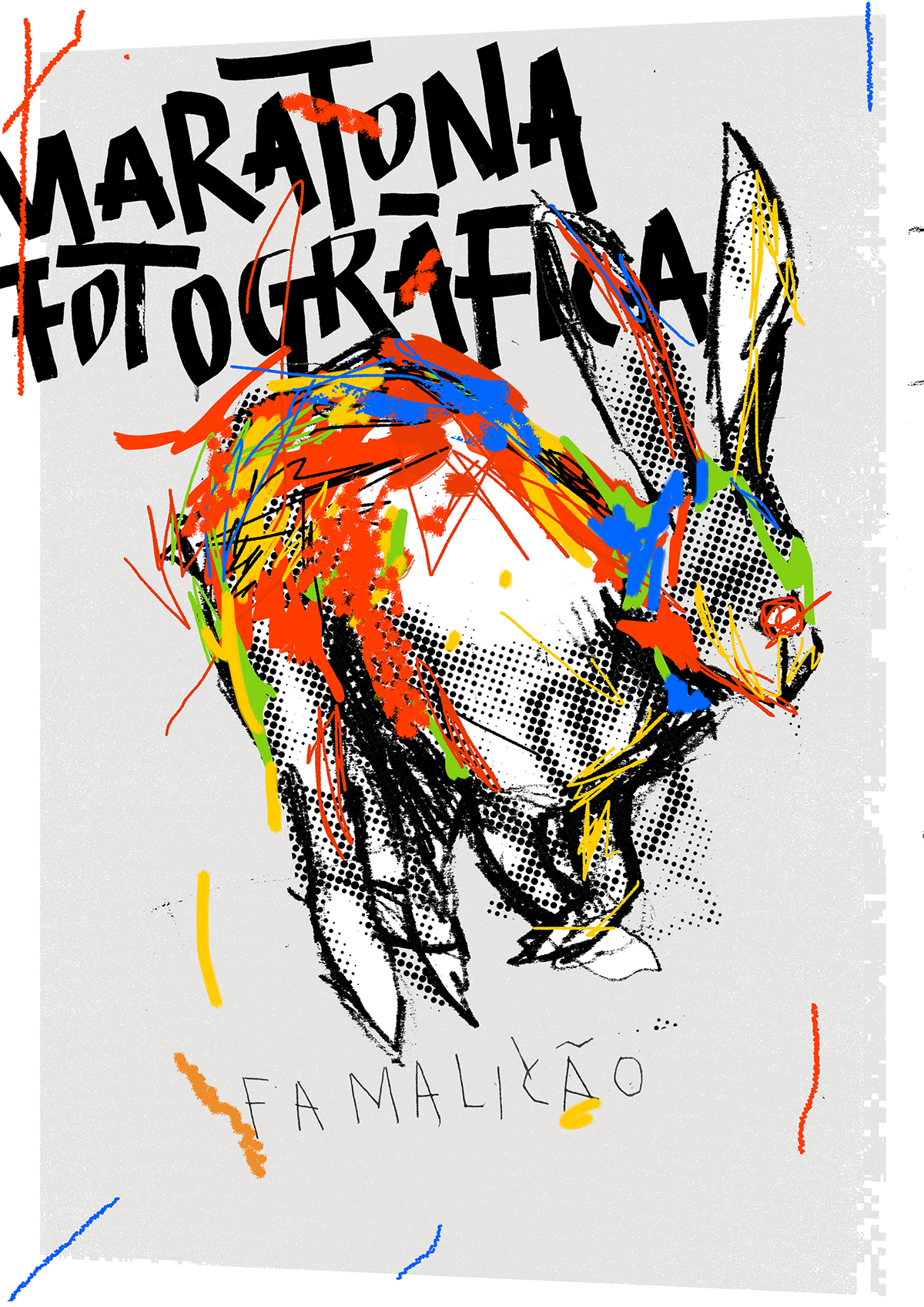 poster graphic identity draw free rejected hare pictures Maratonas Fotográficas  cartaz