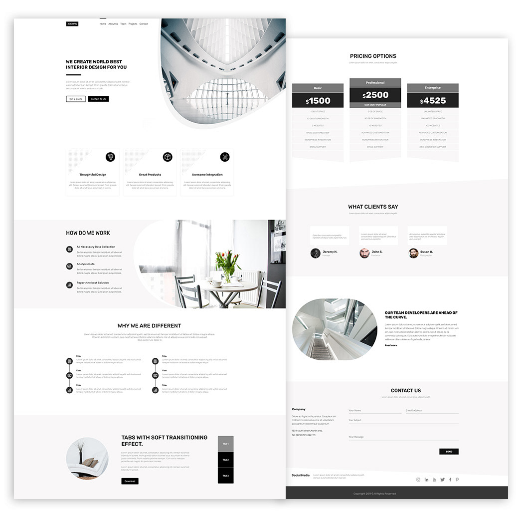 minimal website website template themefable theme UI UX design UI/UX Design template design