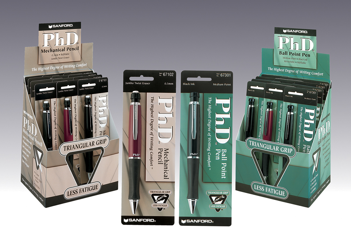 Sanford PhD Pen and Mechanical Pencil Packaging. 