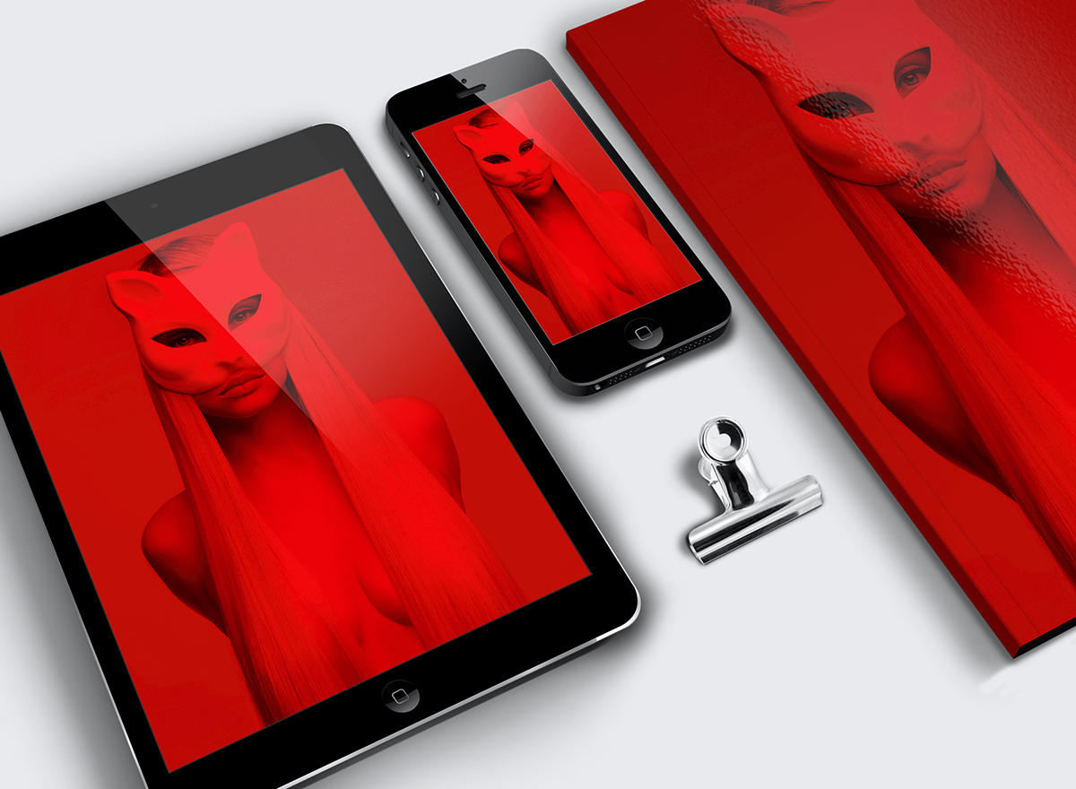 photos graphics digital art red colour Paris design color portrait woman