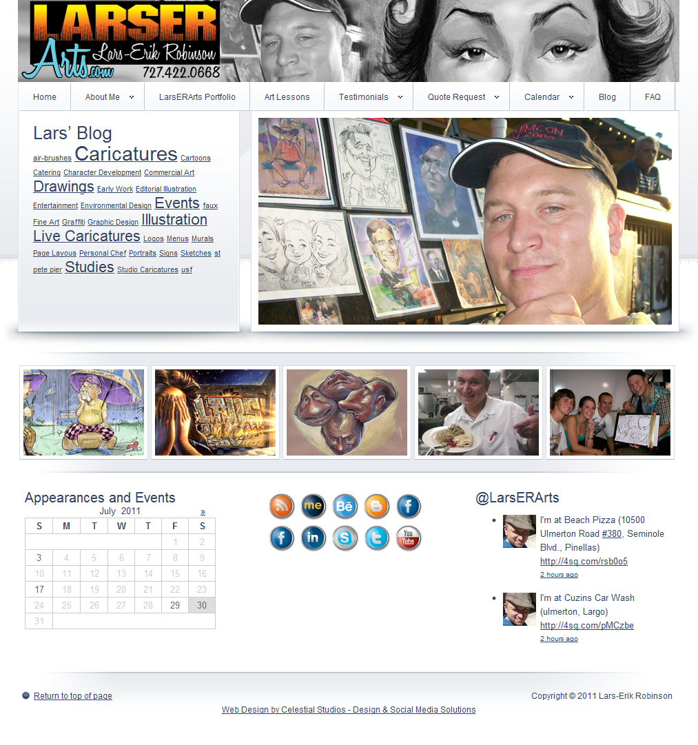 Website Lars-Erik Robinson artist portfolio