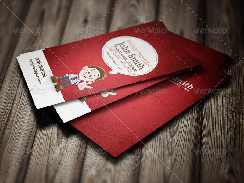 business business card cartoon Character Create creation kit card easy to edit manga modern personal card professional