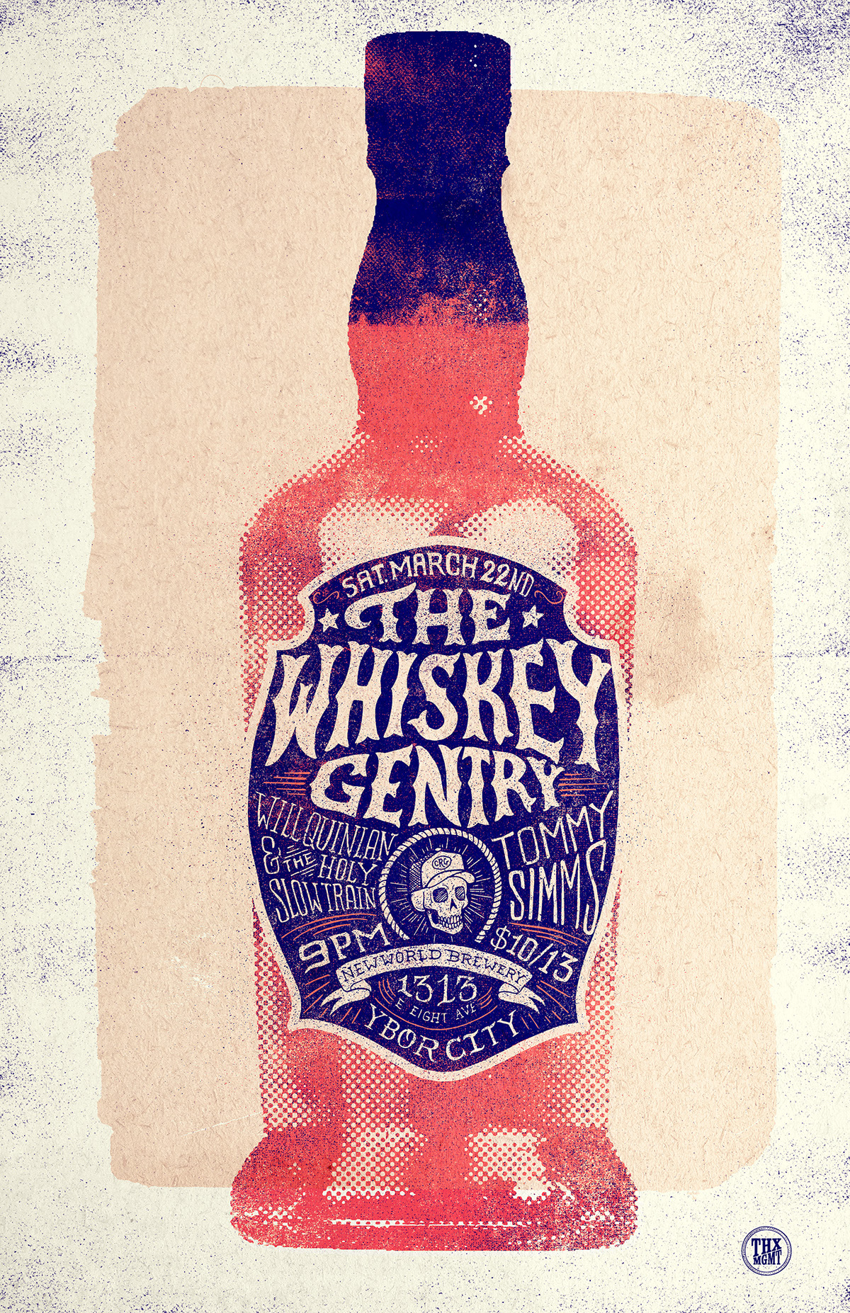 The Whiskey Gentry handletter handtype hand letter hand type GigPoster concert poster tampa florida Ybor screenprint vintage
