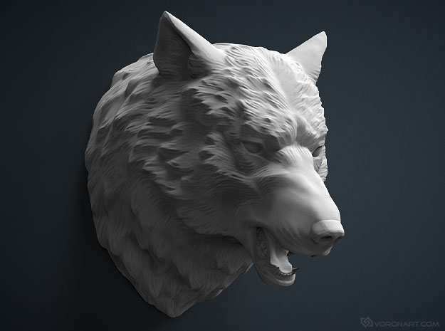 wolf head sculpture 3D-Print beas predator animal