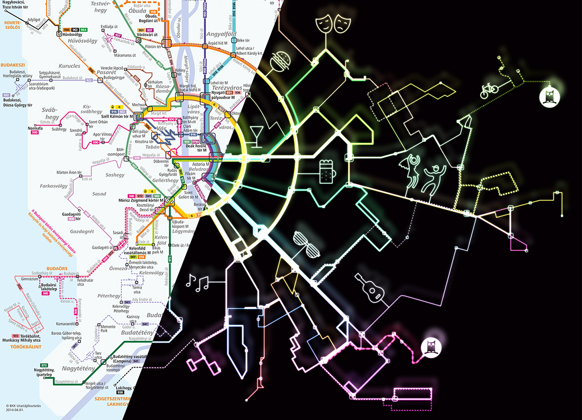 map public transport night budapest