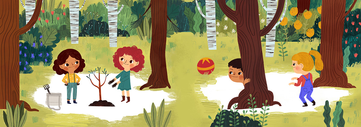 Pepper Tree Tree  children bunny woods children book FOX children illustration girl Nature