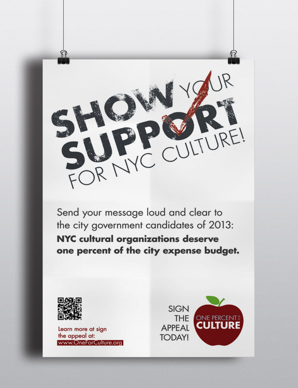 poster new york city culture one percent appeal support non-profit logo