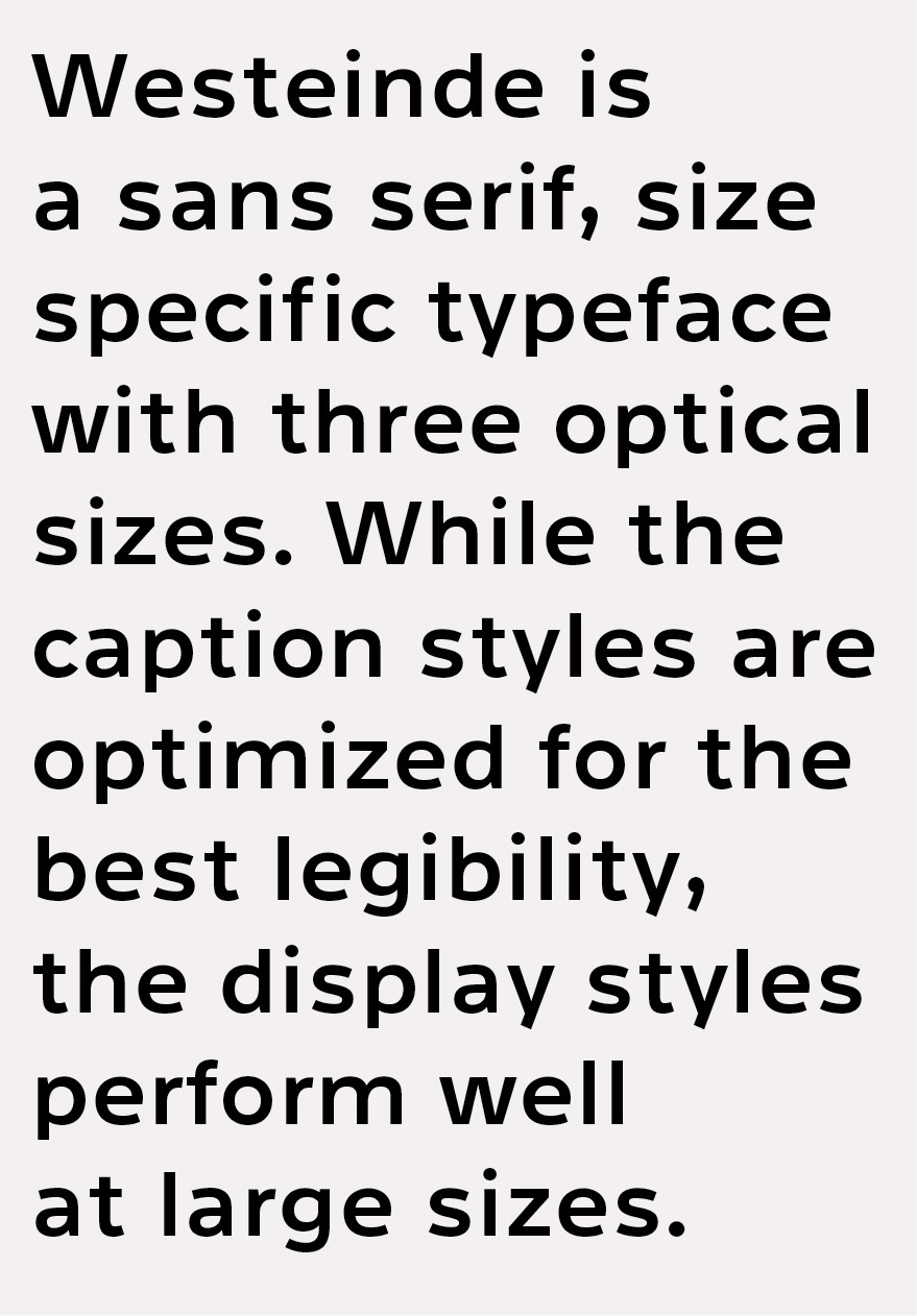 Typeface type font font family type family Westeinde letters typo sans serf sansserif optical size #TYPO16xAdobe