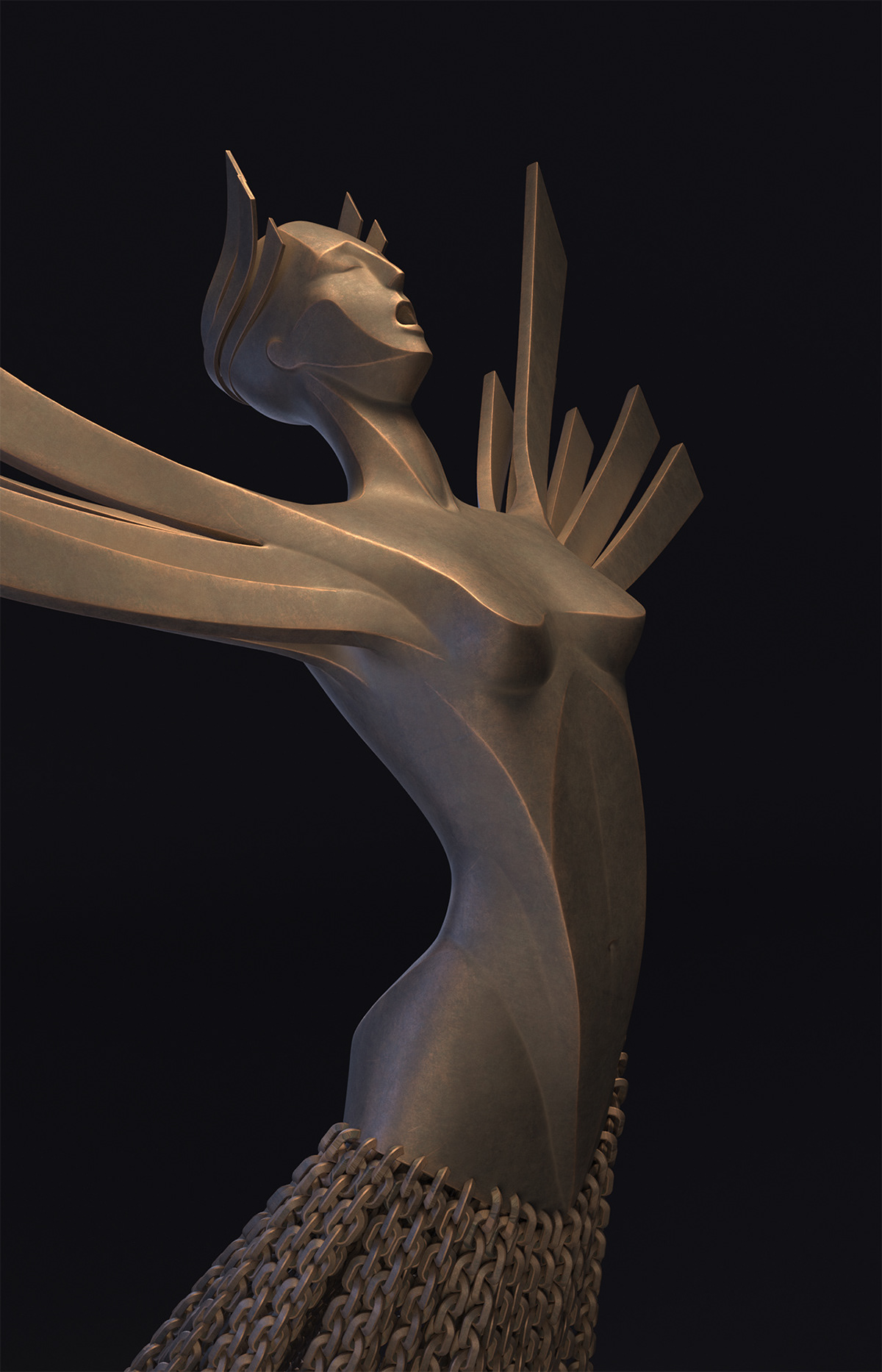 grecowaves Nike greekfire 3D sculpting  sculpture chains women Greece Bogdán Zoltán