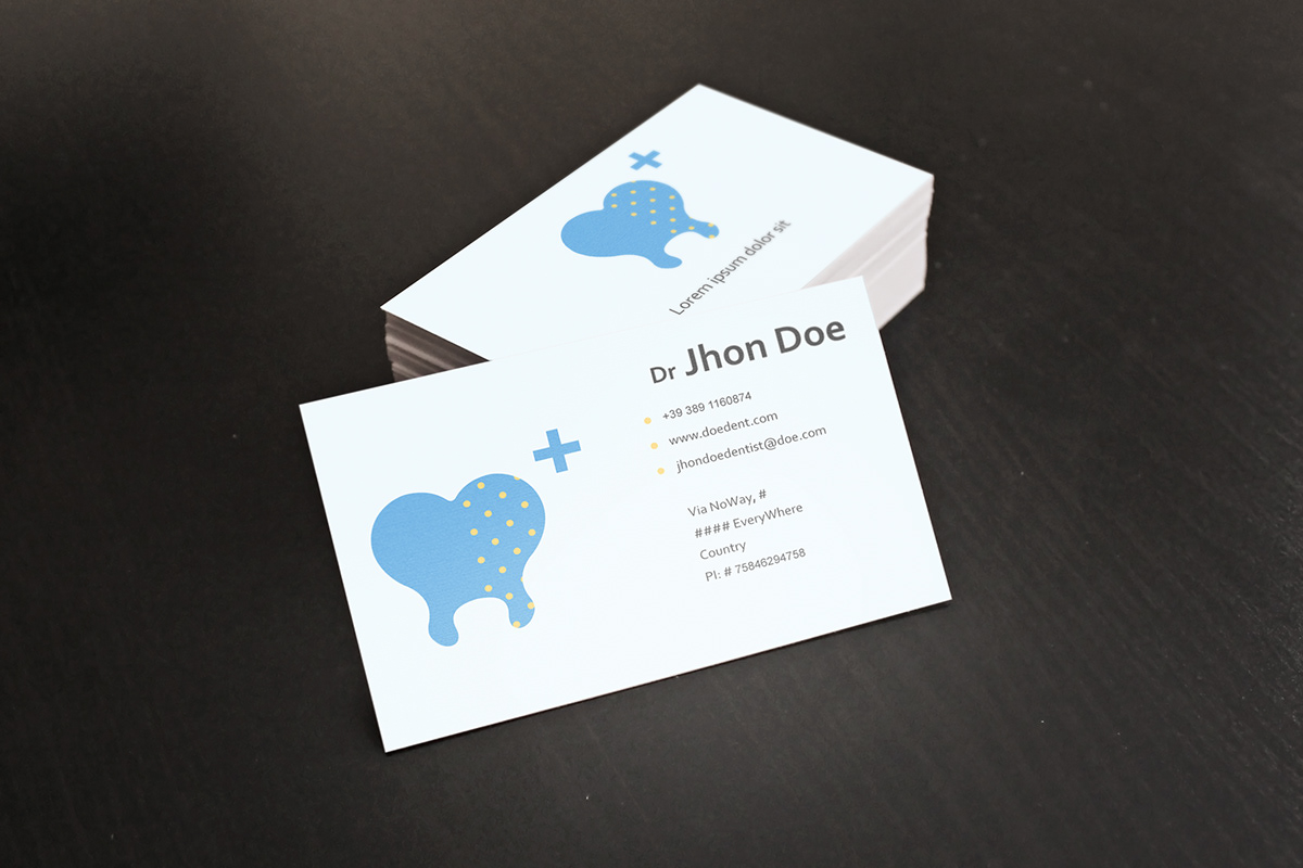 business card brand dentist design Illustrator