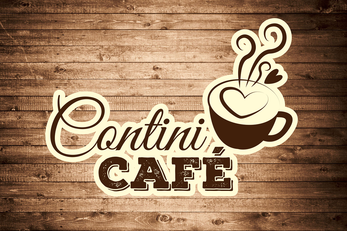 cafe cafeteria contini café logo placa marca arte final