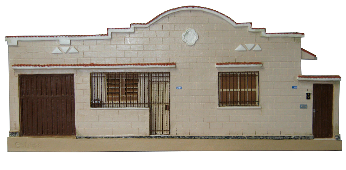 ceramic fine art modeling replica Miniature houses facade Memory