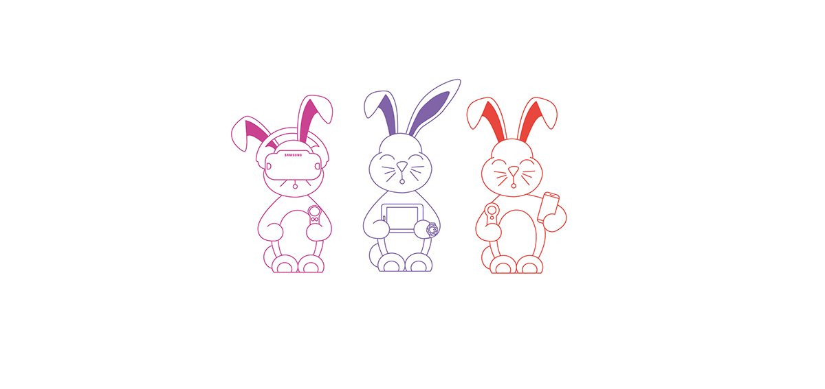 Easter happy branding  Event rabbit conejo eventos Samsung pascuas kids